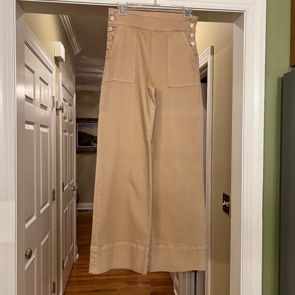 $295 NWOT Alice + Olivia The Donald High Rise Wide Leg Jeans in Almond Size 26 - Picture 6 of 12